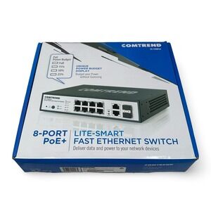 Comtrend ES-7246PoE 8-Port PoE+ Lite-Smart Fast Ethernet Switch with Gigabit SFP